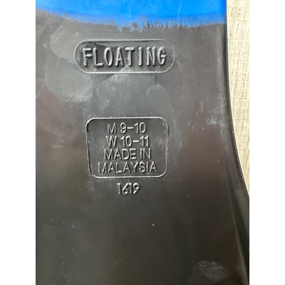 Floating Swim Fins By Sporti Adult M 9-10 W 10-11 Black Blue Swimming Snorkeling - Picture 4 of 5
